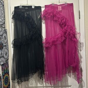 2 sheer Free people skirts brand new never worn with tags